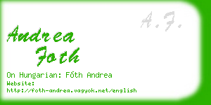 andrea foth business card